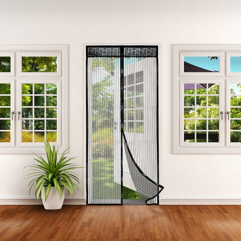 Rideau de Porte Antimoustique, 75x255cm Magnet Fly Screen Door Insect  Protection Moustiquaire Porte, Magnétique Moustiquaire Rideau Magnétique  Rideau