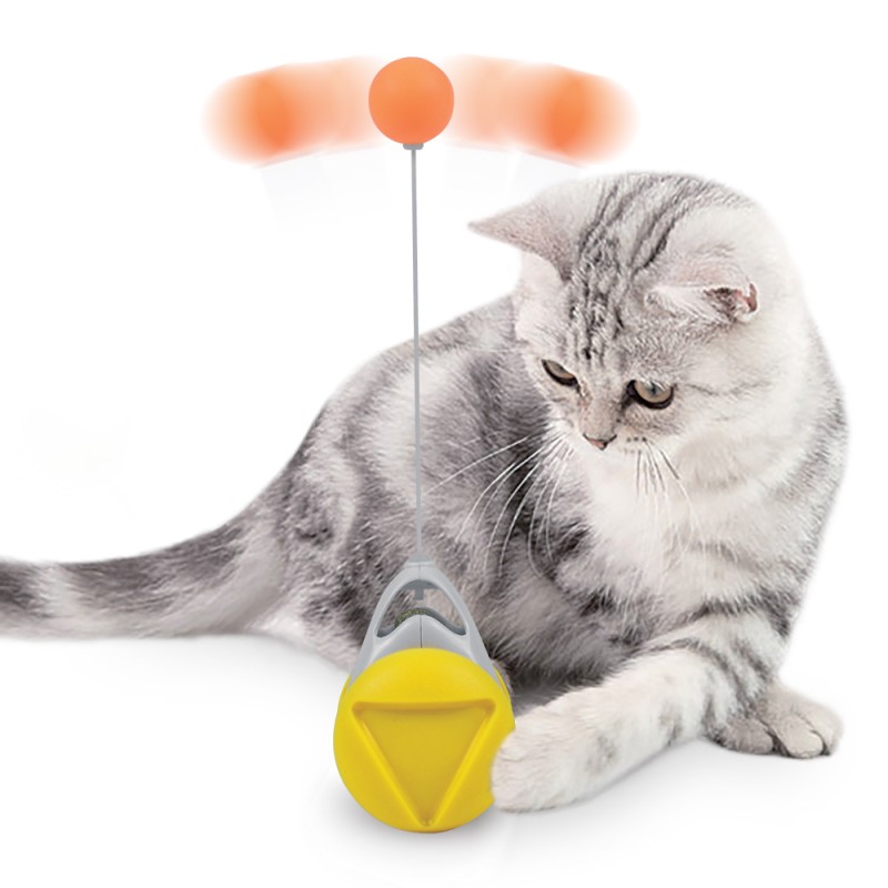 Jouet pour chat à balancier interactif avec balle ou plume Max&Mitzy